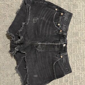 Levi's Black Distressed Jean Shorts